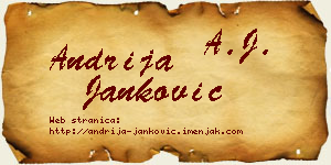 Andrija Janković vizit kartica